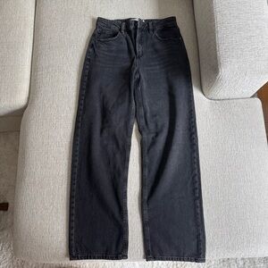 Dynamite High Rise Relaxed Straight Leg Black Jeans